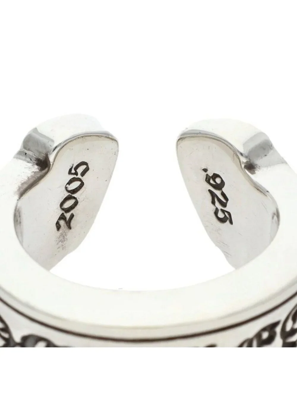 Chrome Hearts LG Scroll Label Large Silver Ring